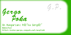 gergo poka business card